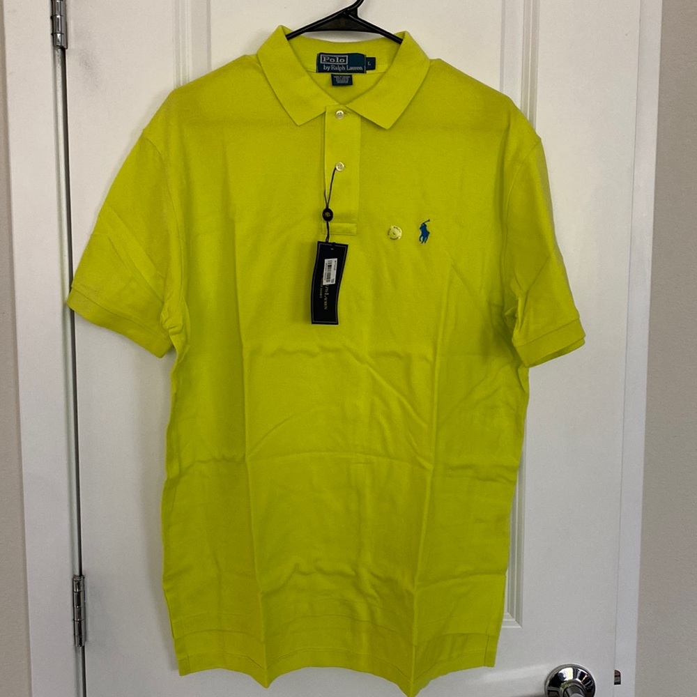 NWT - Polo by Ralph Lauren - New Lemon - Mens Large Polo Shirt - Standard Fit